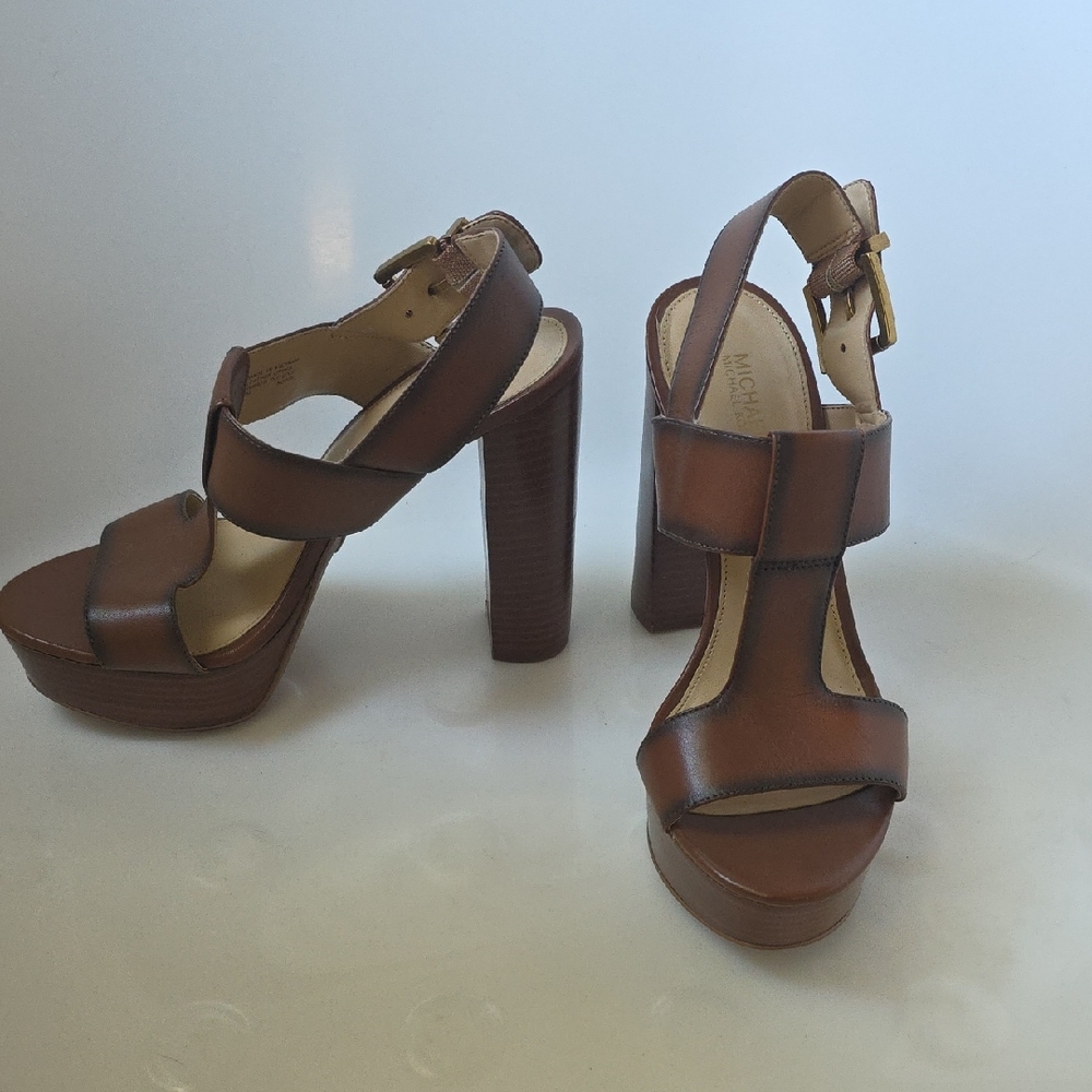 Michael Kors Tan Platform Heels